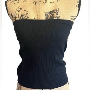 H&M DIVIDED Black Ribbed Tube-Top